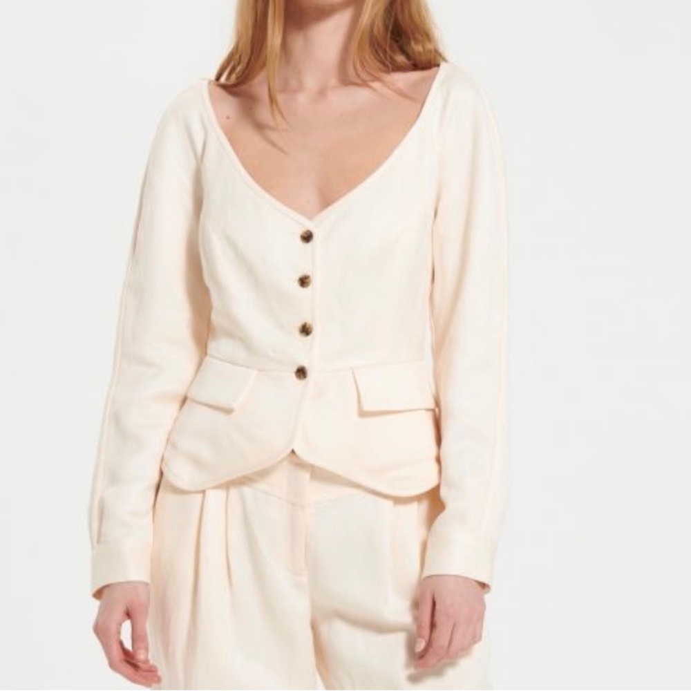 Mara Hoffman Ava long sleeves top cream size 6